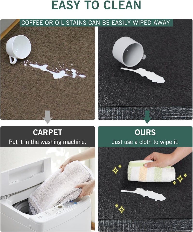 FURKIT Large Office Chair Mat for Carpet, 36"x 48" Anti-Slip Waterproof Desk Chair Mat for Rolling Chairs, Heavy Duty Vinyl Computer Floor Protector, Easy Glide Floor Mat for Work, Home Office, Gaming - Image 3